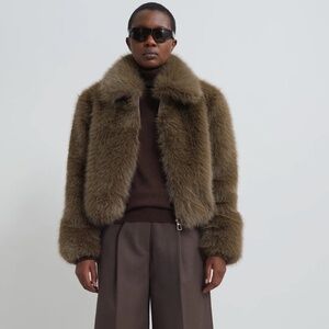 The Frankie Shop - Sabrina Faux Fur Jacket - Khaki